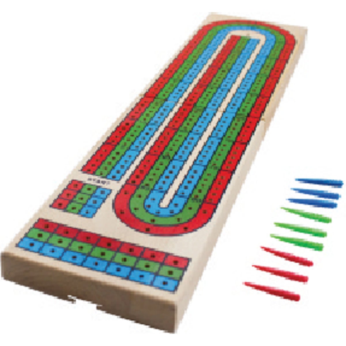 Folding Triple Track Cribbage Board