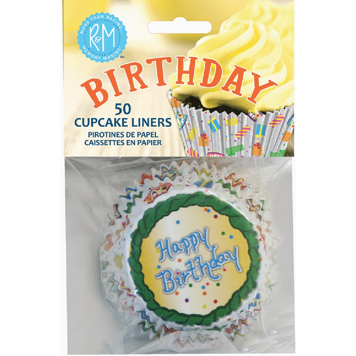 R&M Birthday Cupcake/Muffin Baking Cups (50-Count)