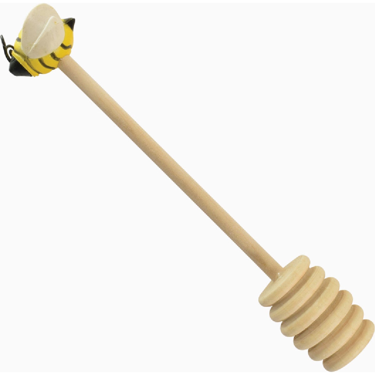R&M Wooden Honey Dipper Scoop with Bee Handle