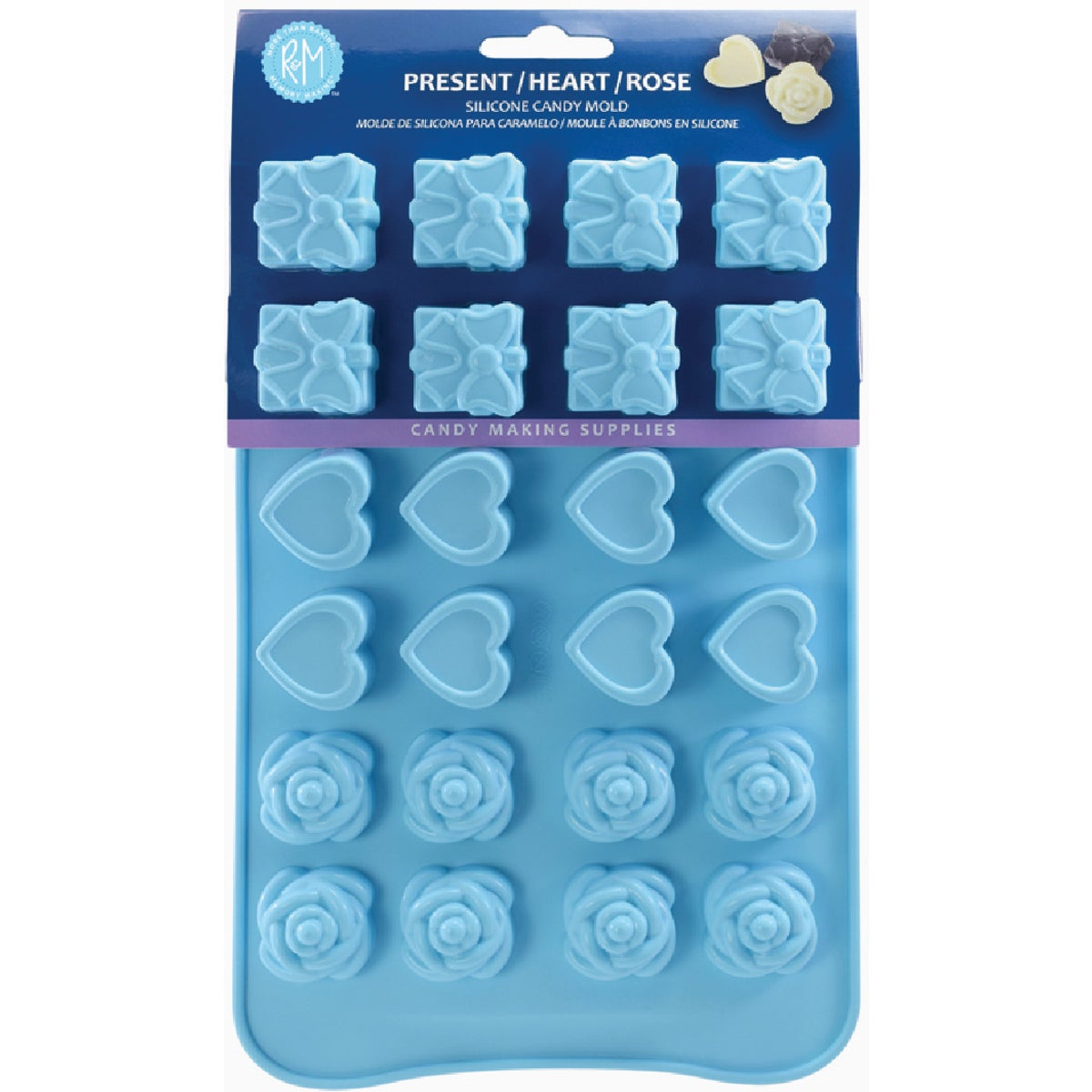 R&M Silicone Present/Heart/Rose Candy Baking Mold