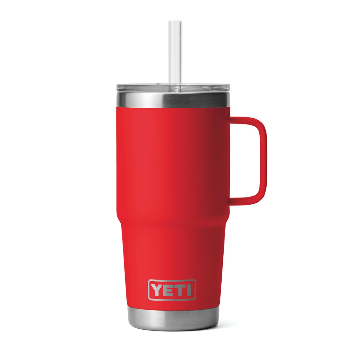 YETI Rambler 25 Oz. Stainless Steel Mug with Straw Lid, Rescue Red