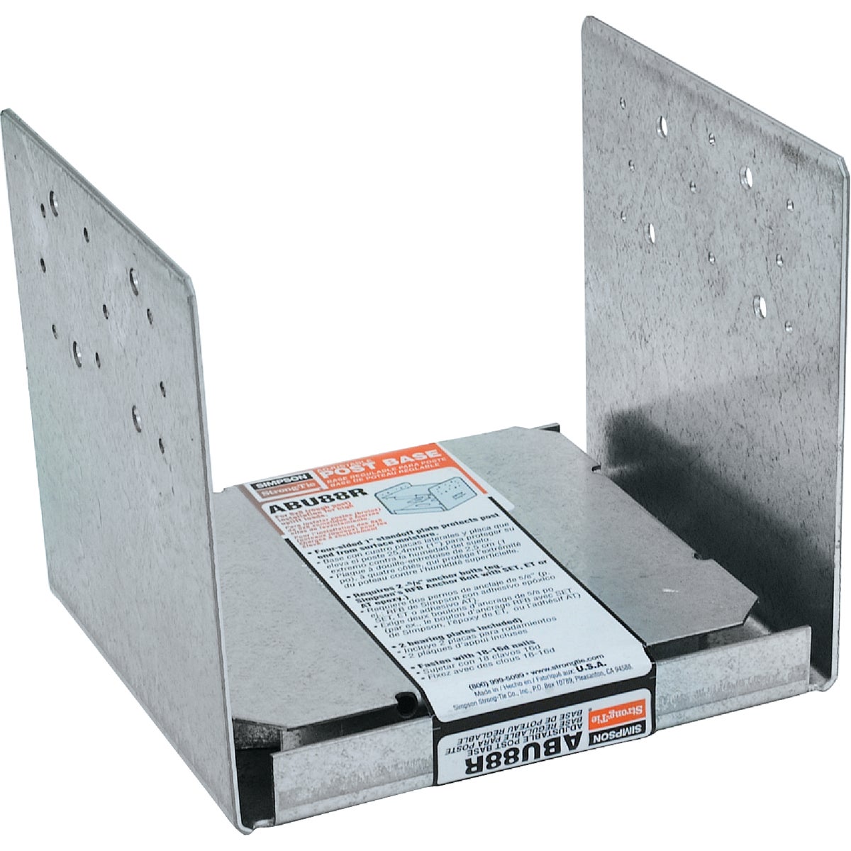 ABU ZMAX Galvanized Adjustable Standoff Post Base for 8x8 Rough
