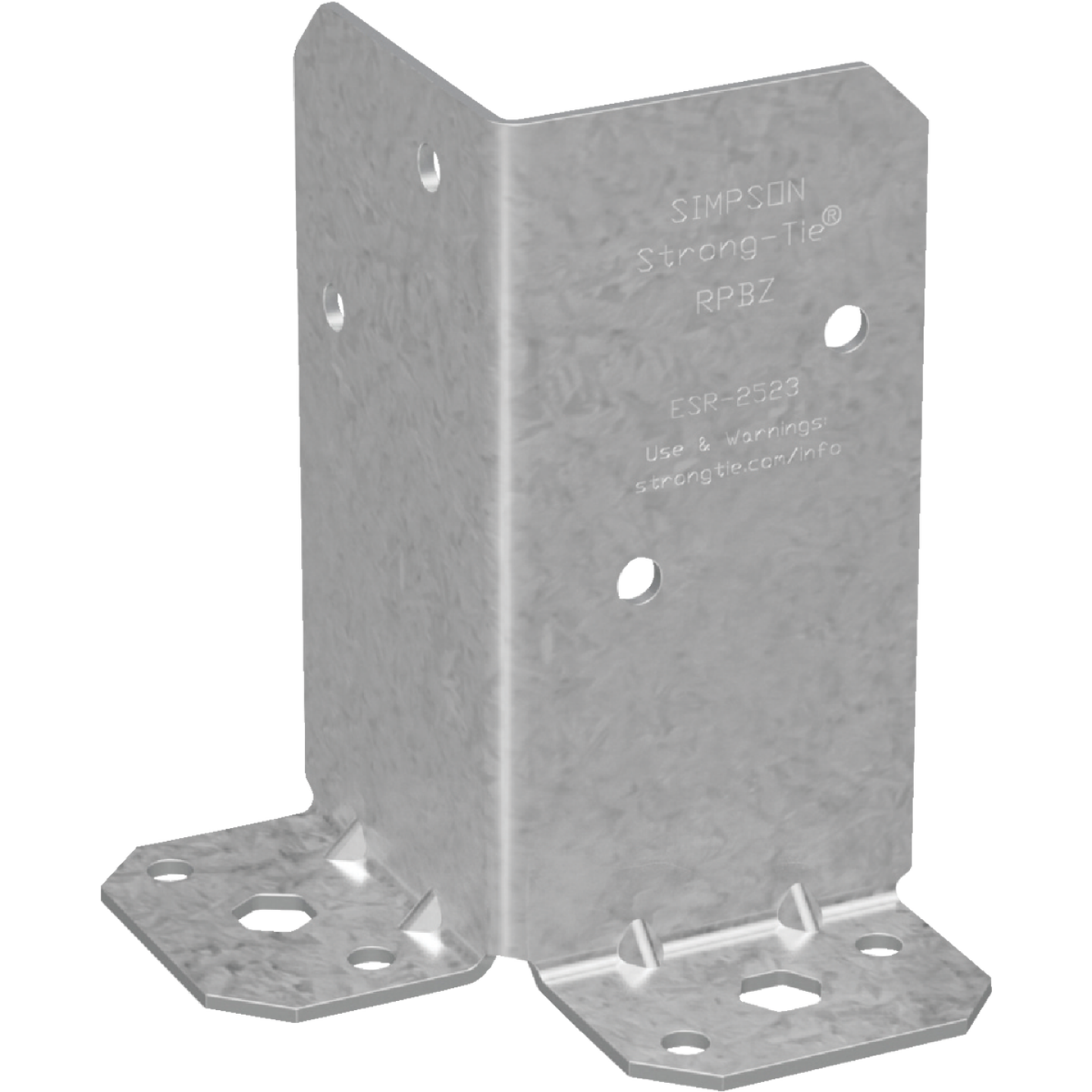 Simpson Strong-Tie 2 In. x 4 In. 12 ga ZMAX Retrofit Post Base Image 1