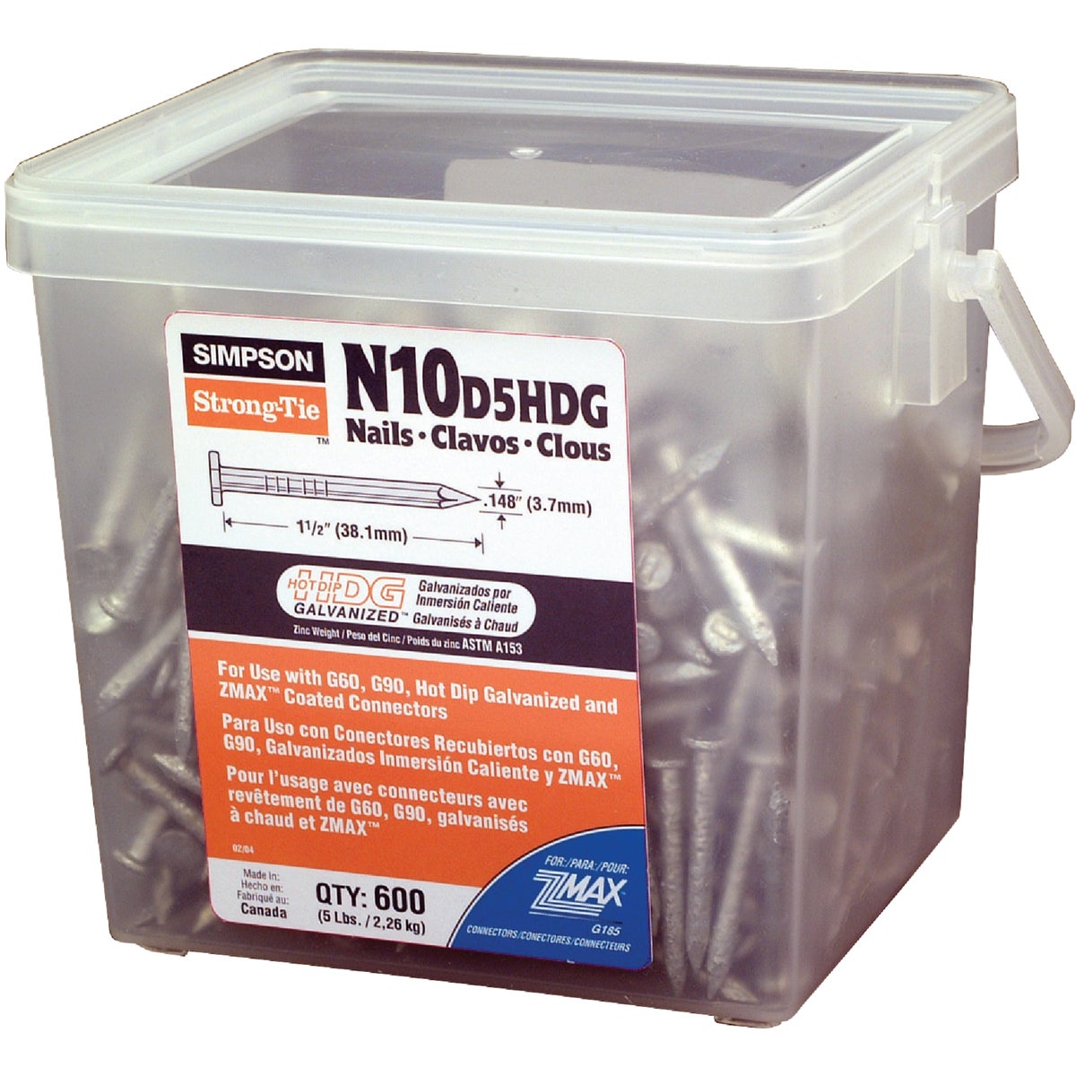 Simpson Strong-Tie 10d x 1-1/2 In. 9 ga Hot Dipped Galvanized Joist Nails (600-Count, 5 Lb.)