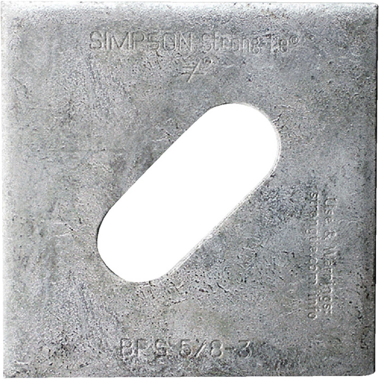 Simpson Strong Tie 5/8 In. x 3 In. Hot Dipped Galvanized Slotted Steel Bearing Plate Image 1