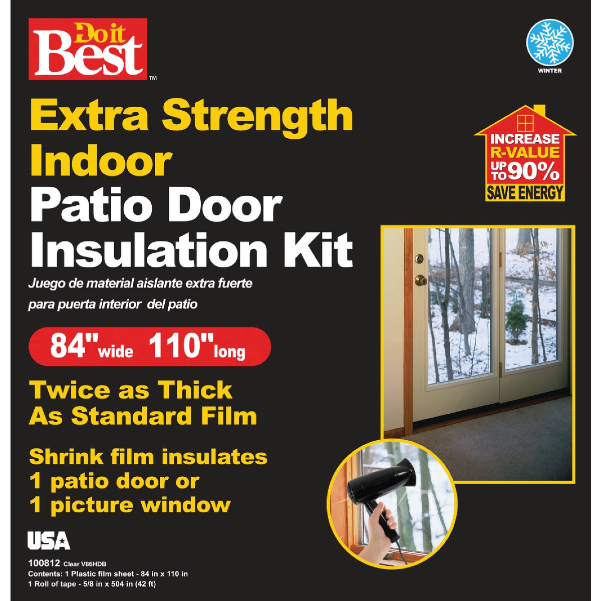Frost King 84 In. W x 120 In. L Extra Strength Indoor Patio Door Insulation Kit