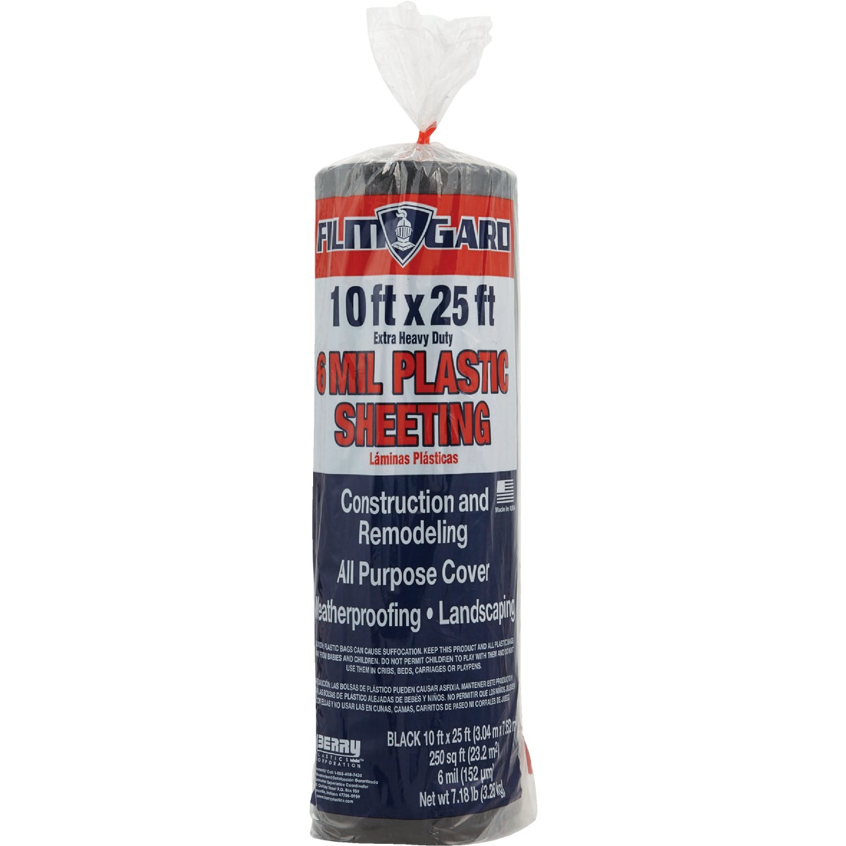 Film-Gard 10 Ft. X 25 Ft. Black 6 Mil. Poly Film Sheeting Image 2