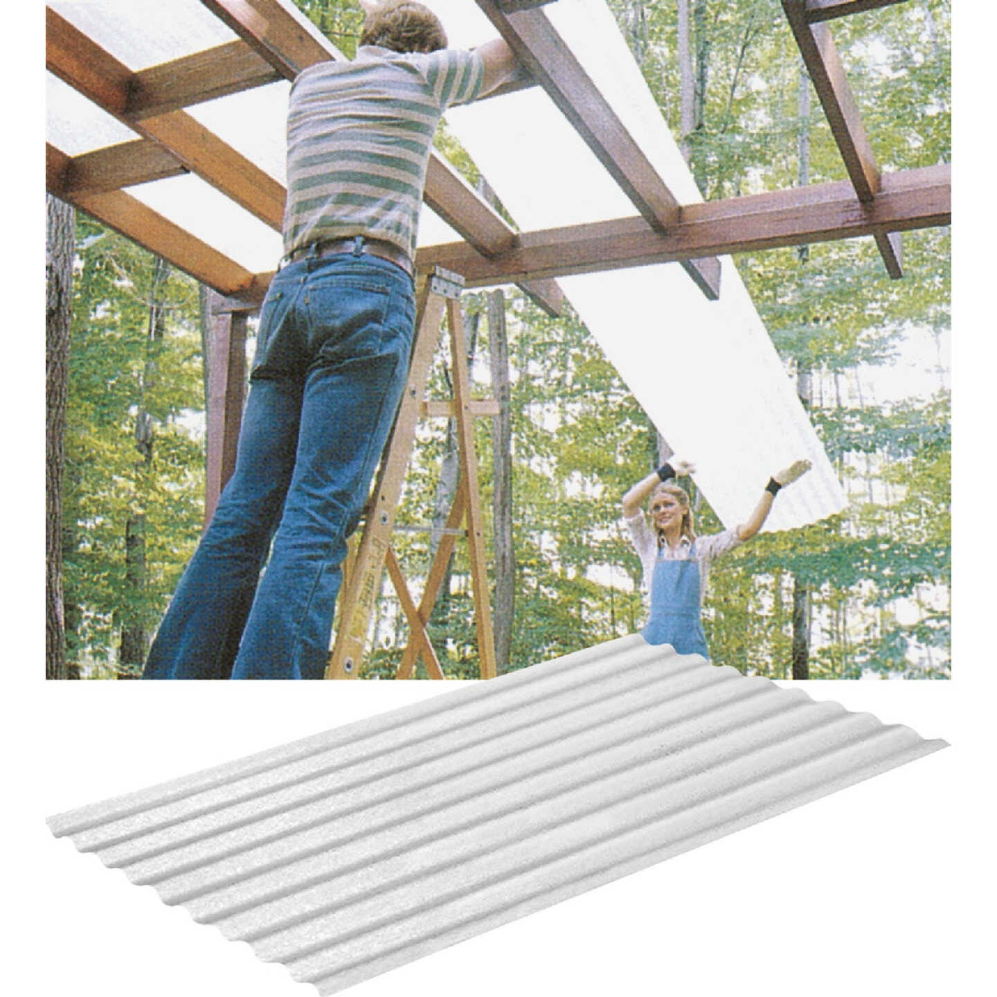 Sequentia WeatherGlaze 26 In. x 8 Ft. White Fiberglass Corrugated Panels Image 1