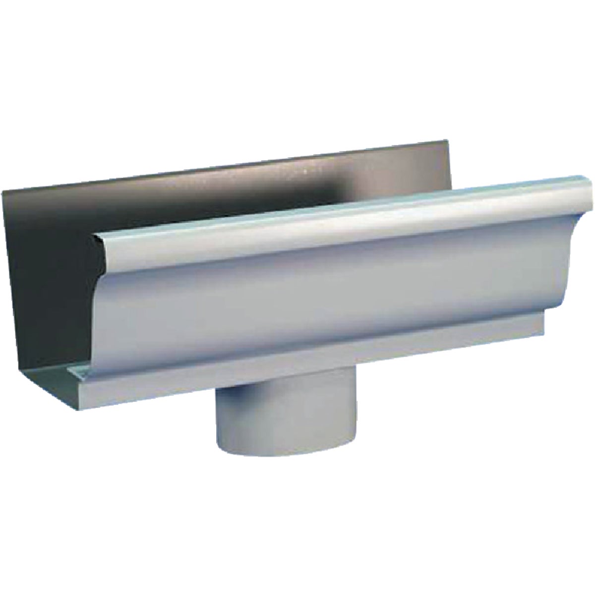 Spectra Metals 5 In. K Style Aluminum White Gutter Round Drop Outlet Image 1