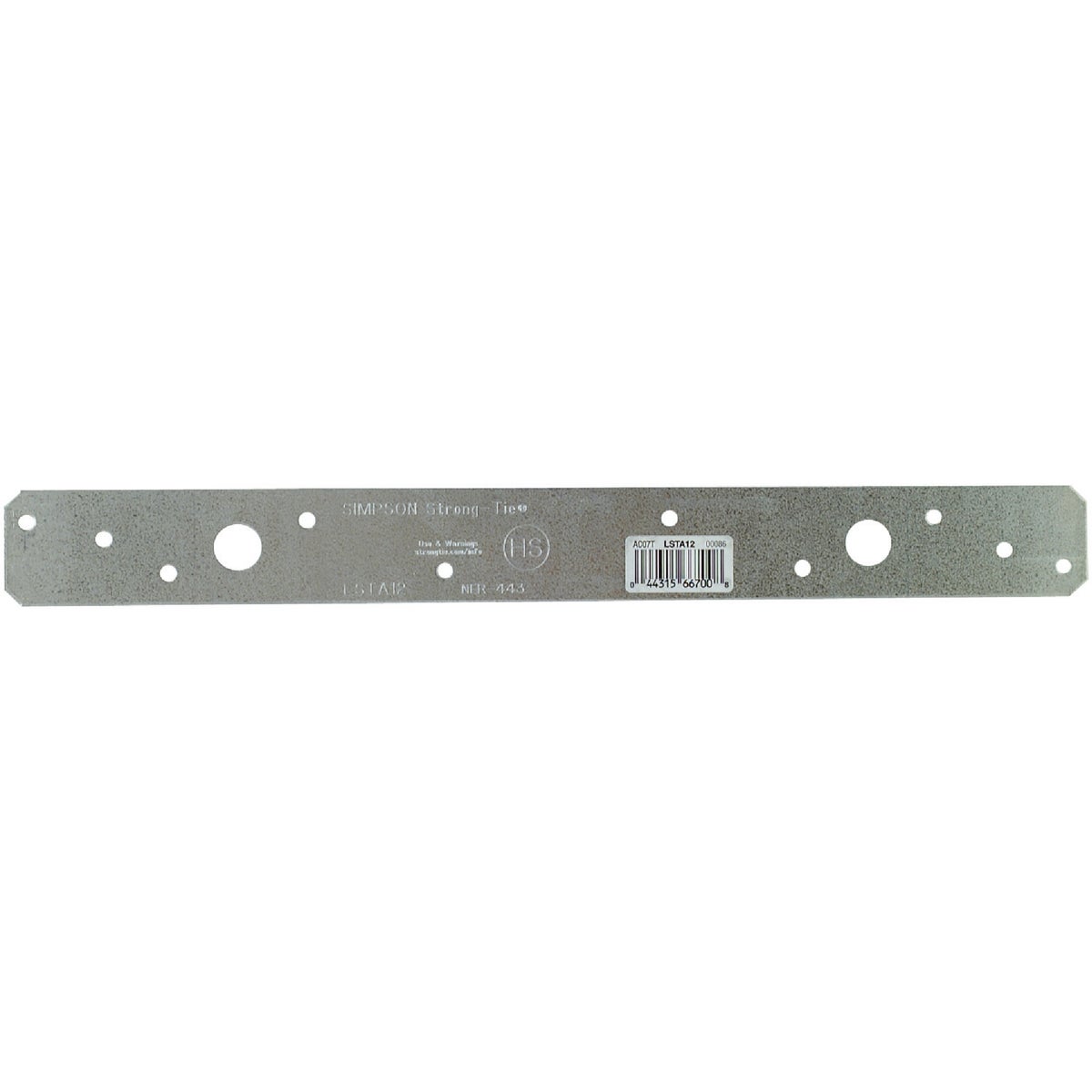 Simpson Strong-Tie 1-1/4 In. W x 12 In. L 20 ga Steel Strap Tie