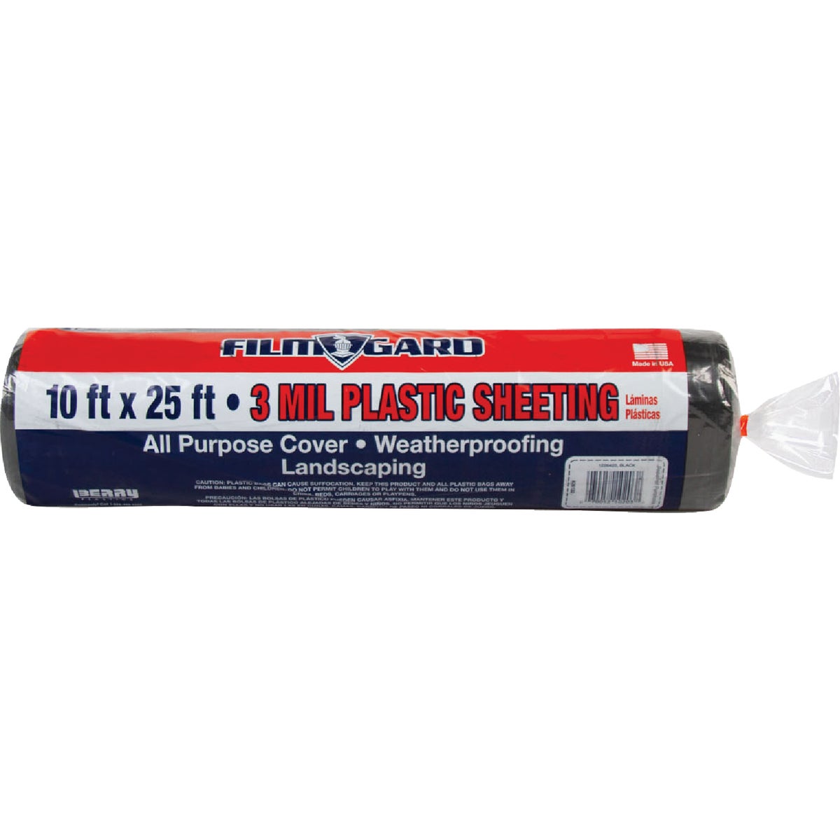 Film-Gard 10 Ft. x 25 Ft. Black 3 Mil Poly Film Sheeting