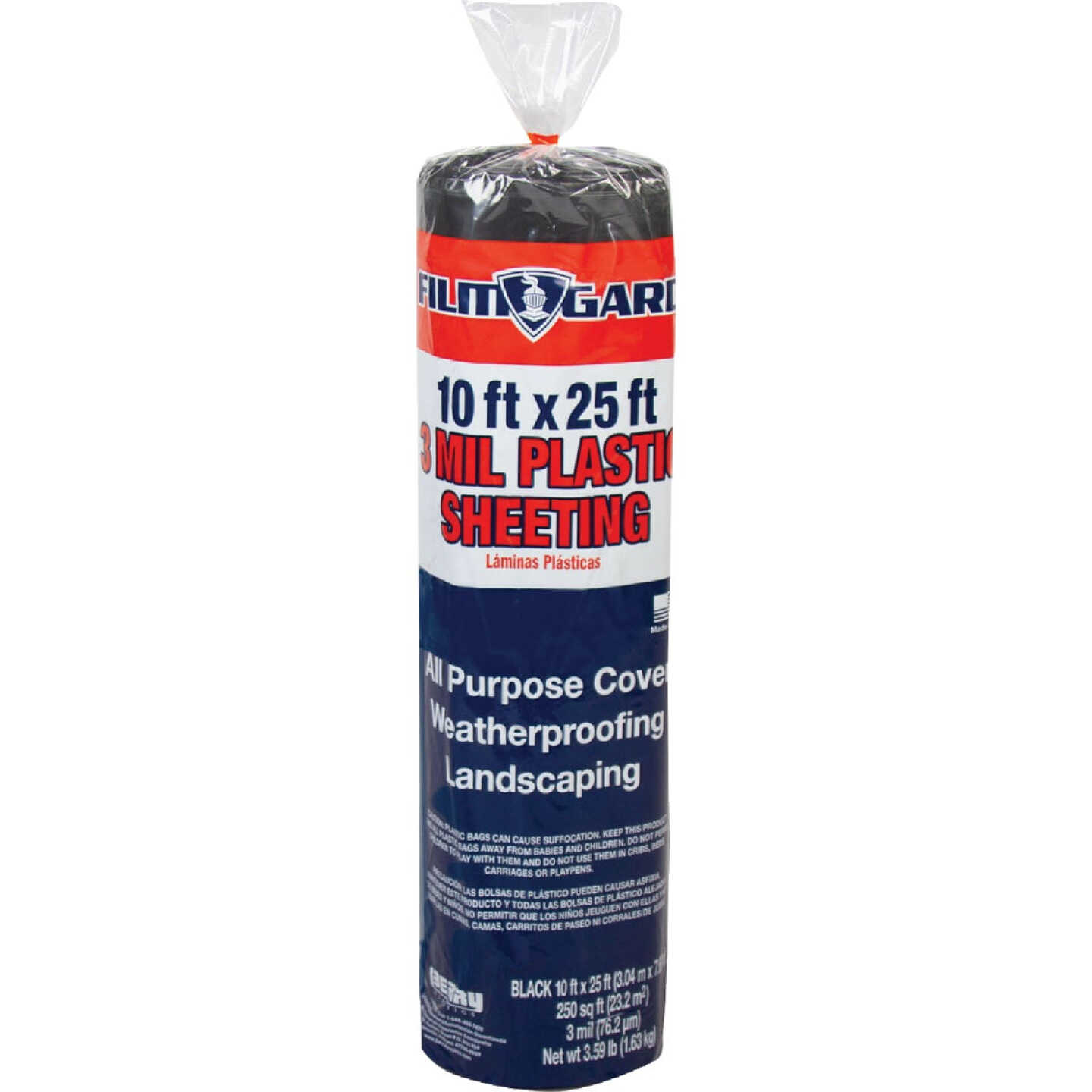 Film-Gard 10 Ft. x 25 Ft. Black 3 Mil Poly Film Sheeting Image 2