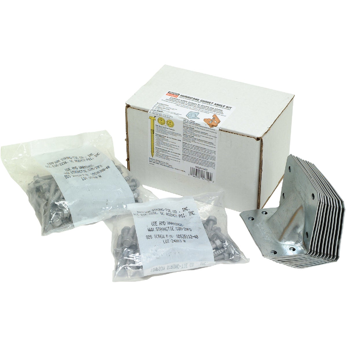 HGA Galvanized Hurricane Gusset Angle with SDS Screws (10-Qty)
