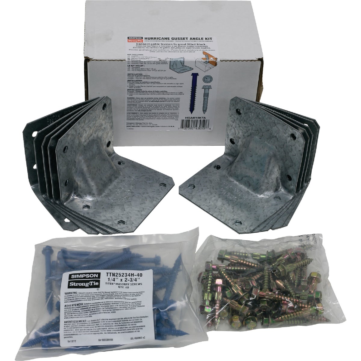 HGAM Hurricane Gusset Angle for Masonry with Screws (10-Qty)