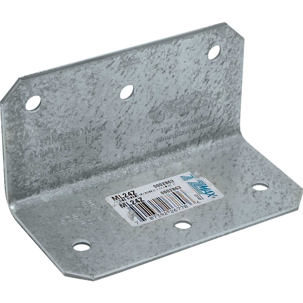 Simpson Strong-Tie ZMAX 2 In. x 4 In. 12 ga Galvanized Medium L Angle