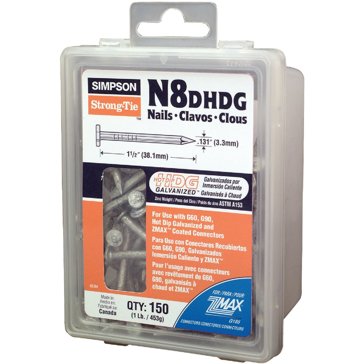 Simpson Strong-Tie 8d x 1-1/2 In. 10 ga Hot Dipped Galvanized Joist Nails (150-Count, 1 Lb.)