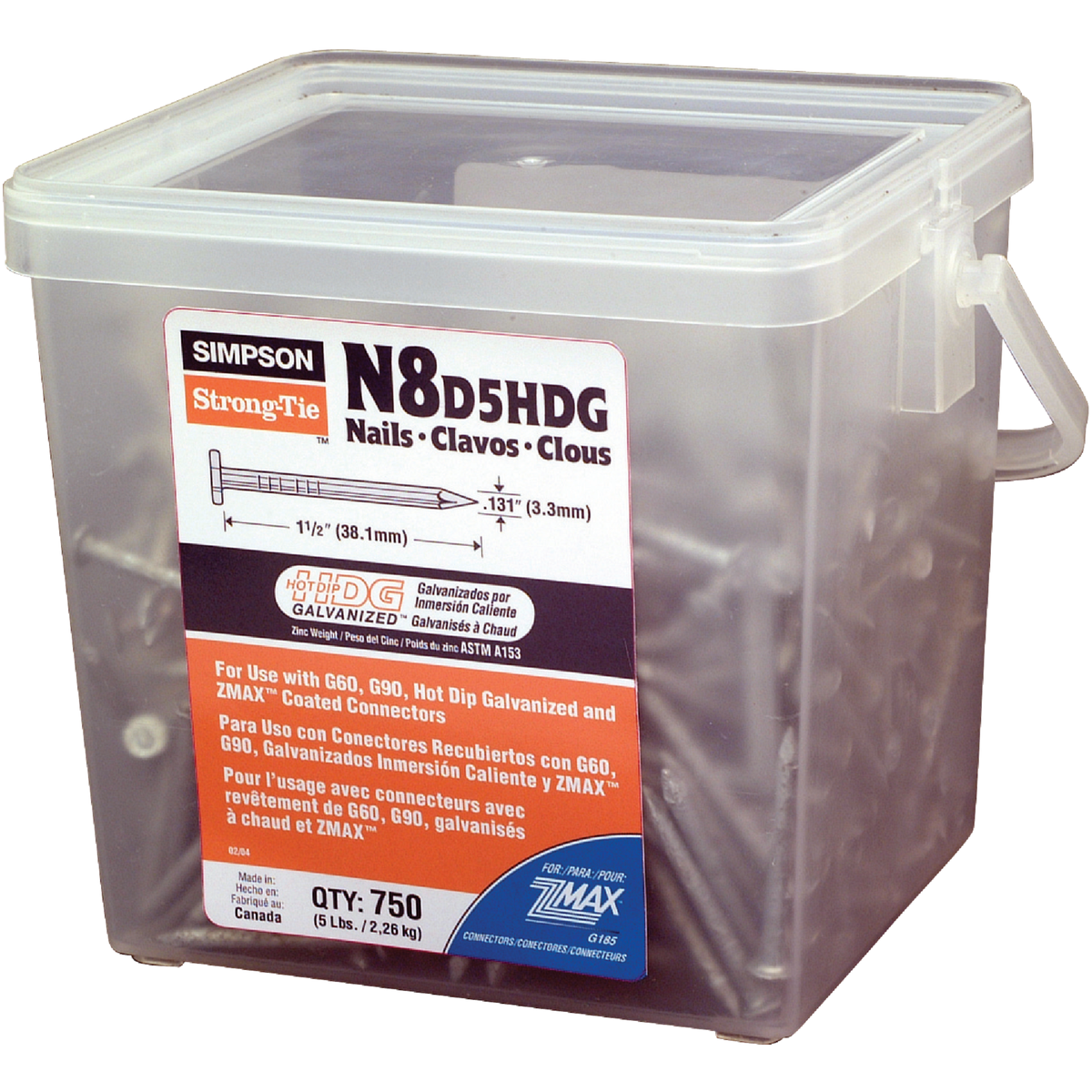 Simpson Strong-Tie 8d x 1-1/2 In. 10 ga Hot Dipped Galvanized Joist Nails (750-Count, 5 Lb.)