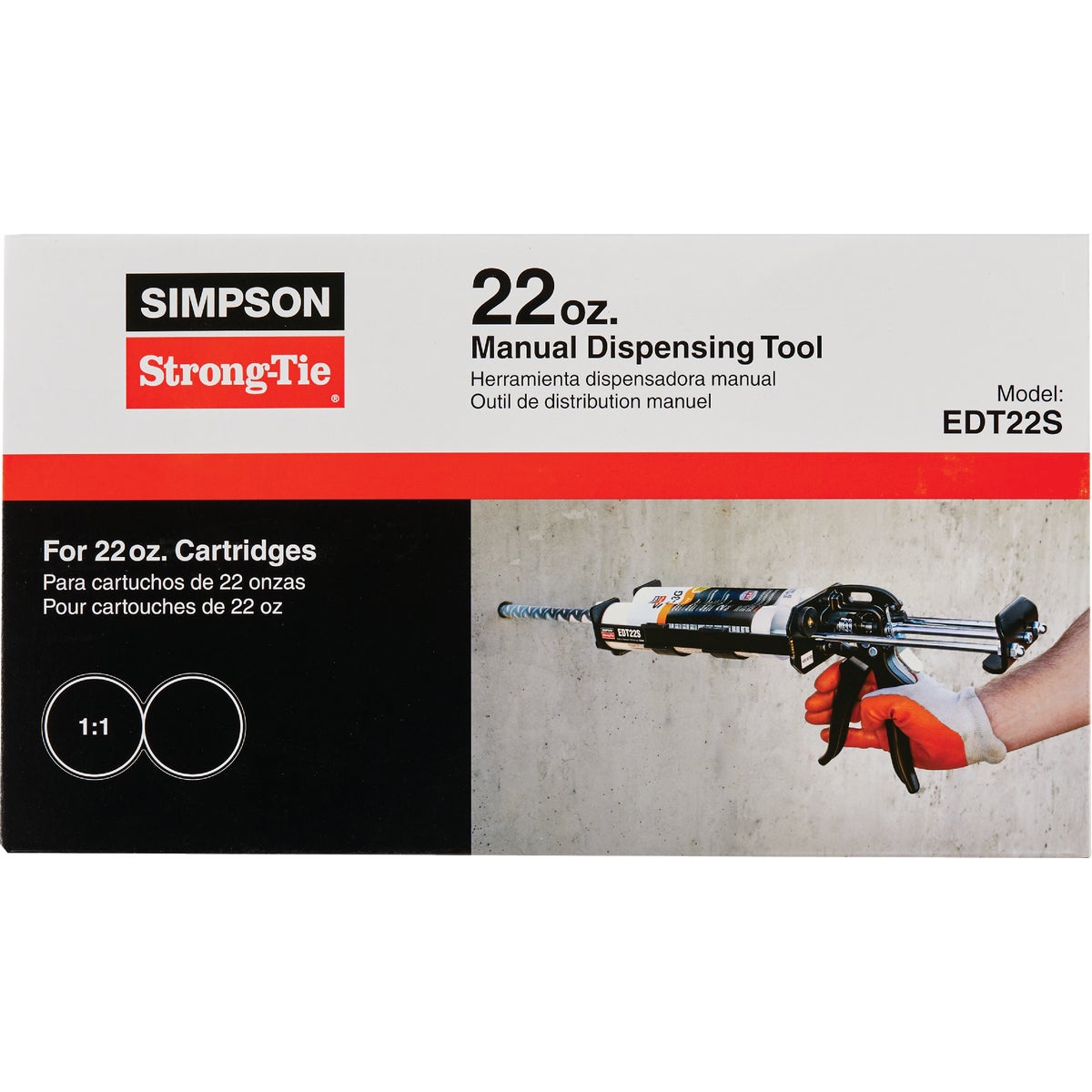 EDT22S Steel Dispensing Tool for 22 oz. Adhesive Cartridges Image 2