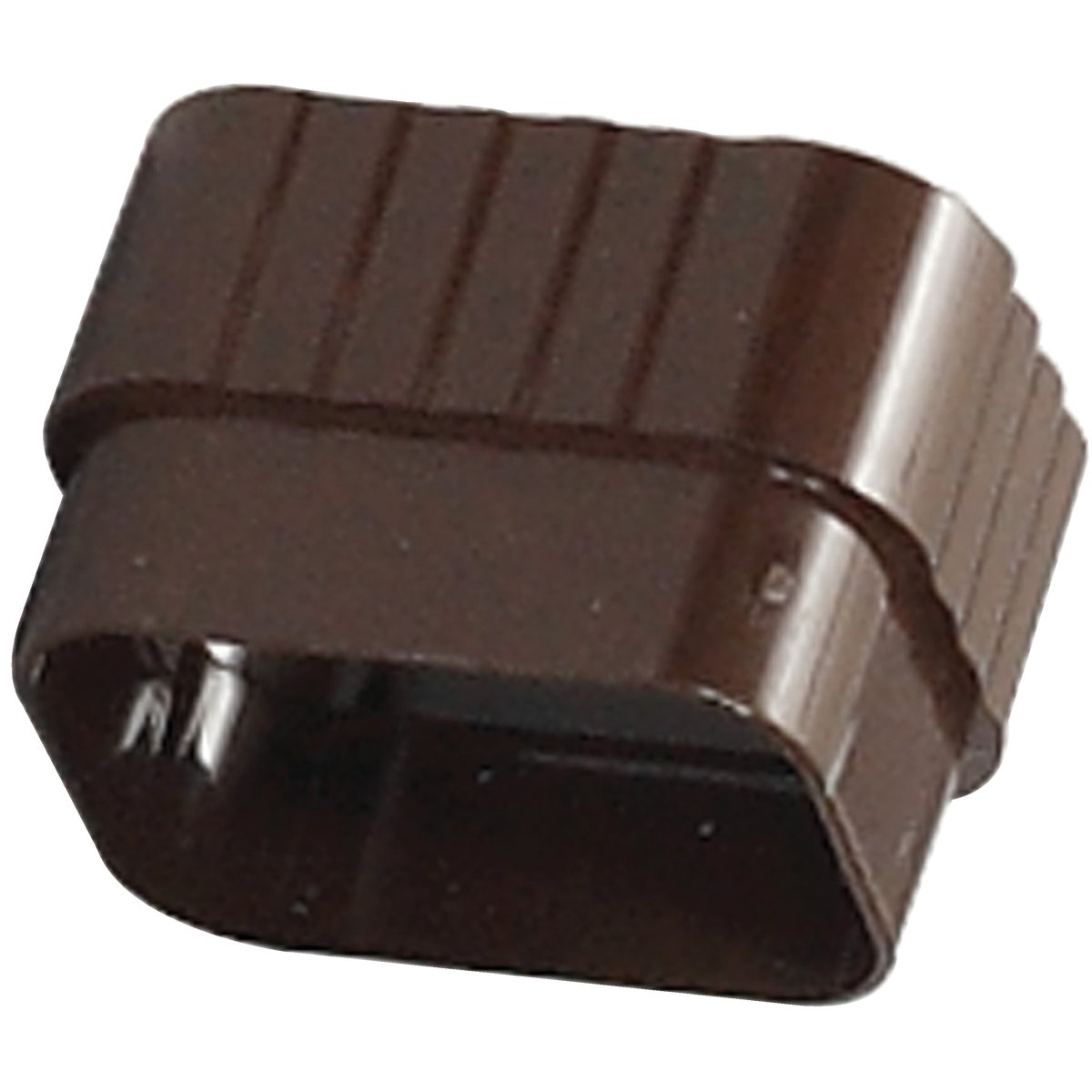 Amerimax 2 In. x 3 In. Traditional K-Style Brown Vinyl Downspout Connector Image 1