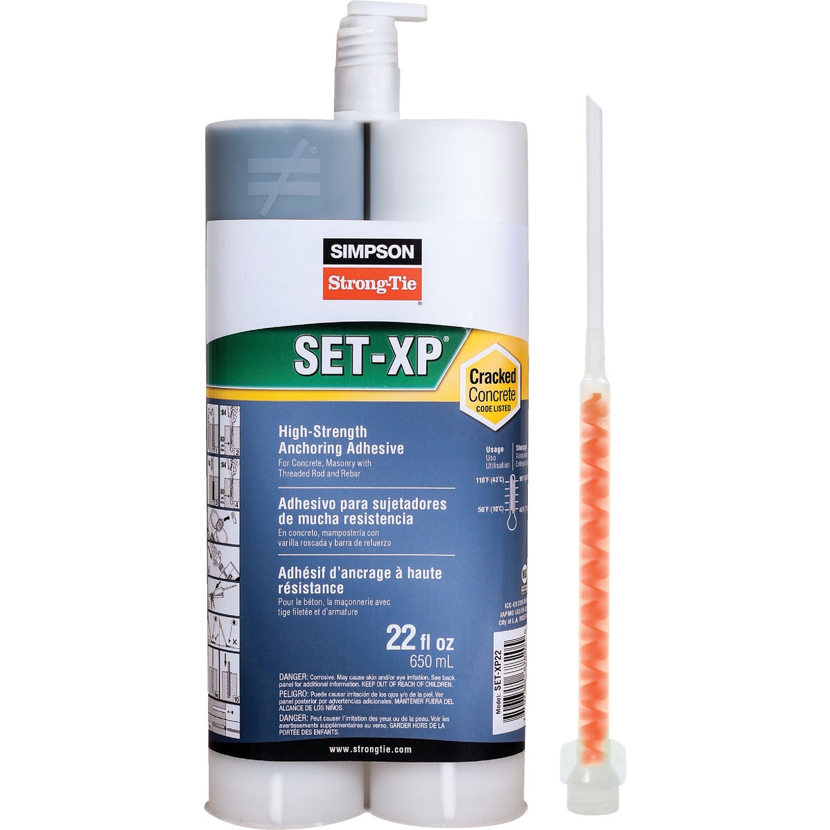 Simpson Strong-Tie 22 Oz. High-Strength Epoxy Adhesive with Nozzle & Extension