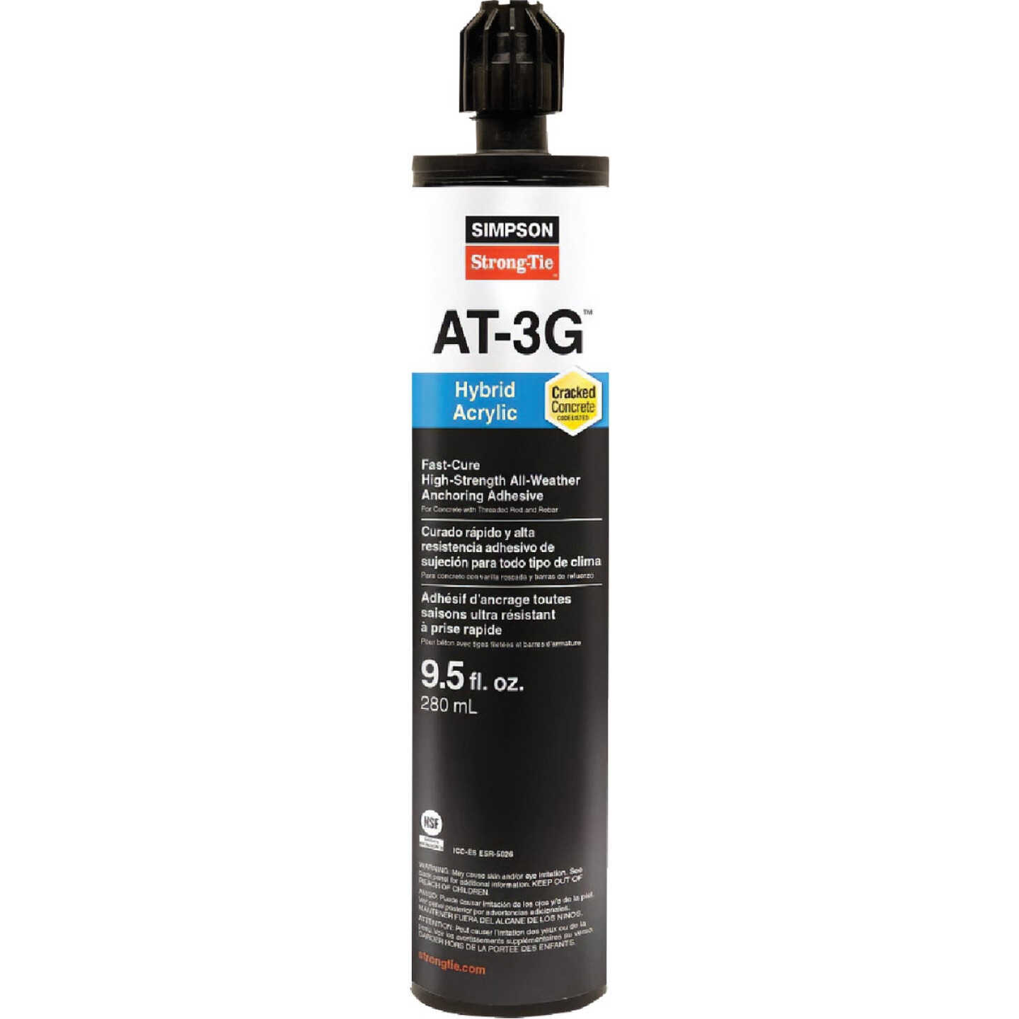 Simpson Strong-Tie 9.5 Oz. High-Strength Acrylic Anchoring Adhesive Cartridge with Nozzle Image 1