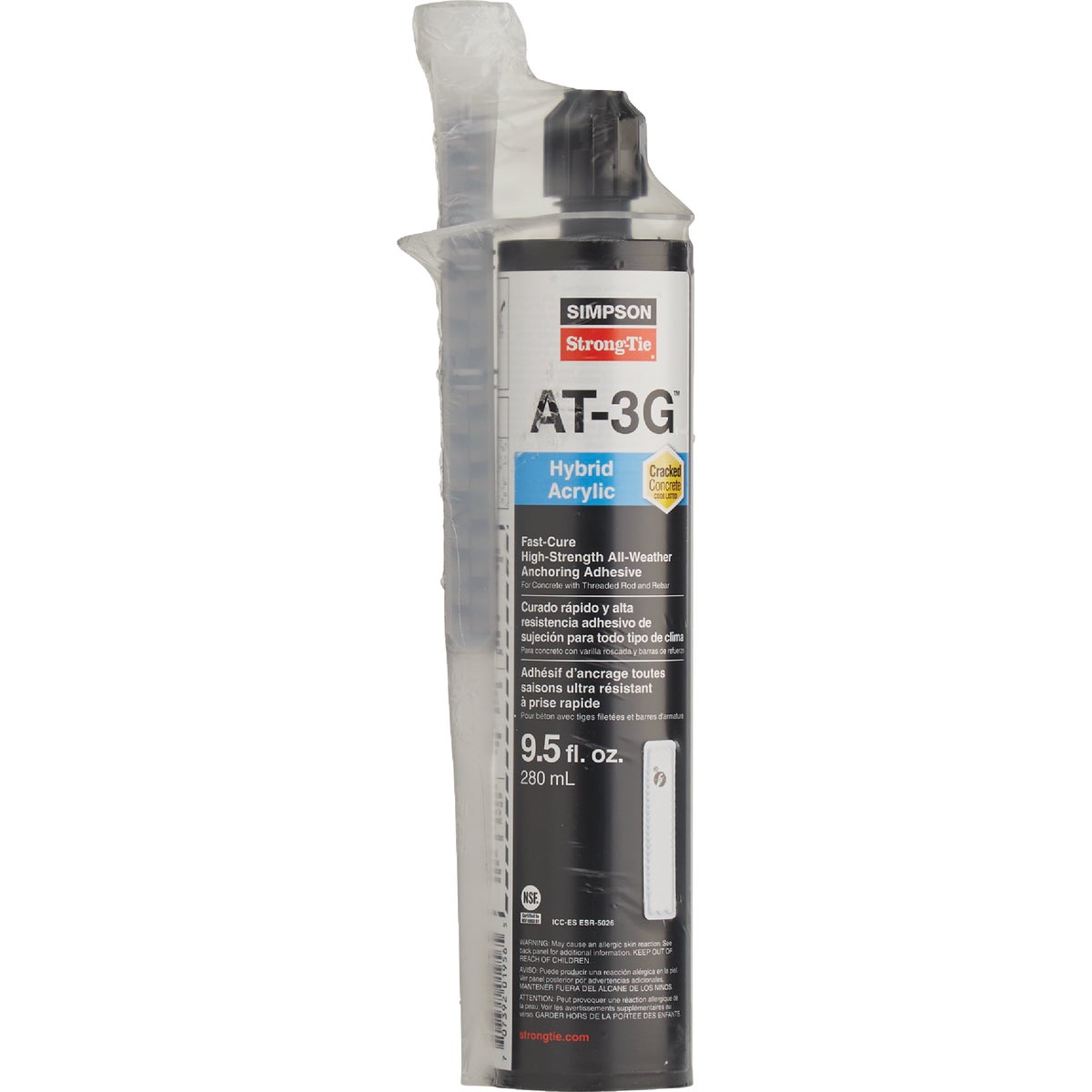 Simpson Strong-Tie 9.5 Oz. High-Strength Acrylic Anchoring Adhesive Cartridge with Nozzle Image 3