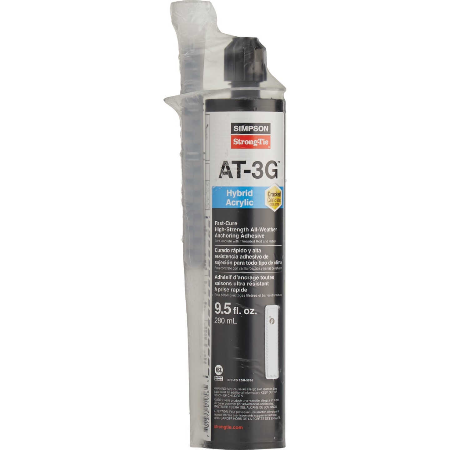 Simpson Strong-Tie 9.5 Oz. High-Strength Acrylic Anchoring Adhesive Cartridge with Nozzle Image 3
