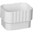 Amerimax 2 In. x 3 In. Traditional K-Style White Vinyl Downspout Connector Image 1