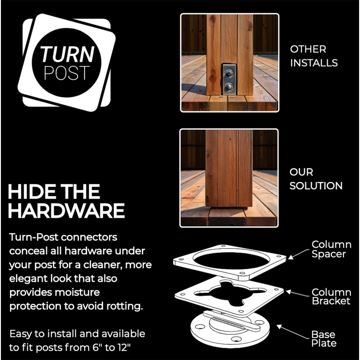 Turn-Post 4 In. x 4 In. Steel Post Connector (2-Pack) Image 5