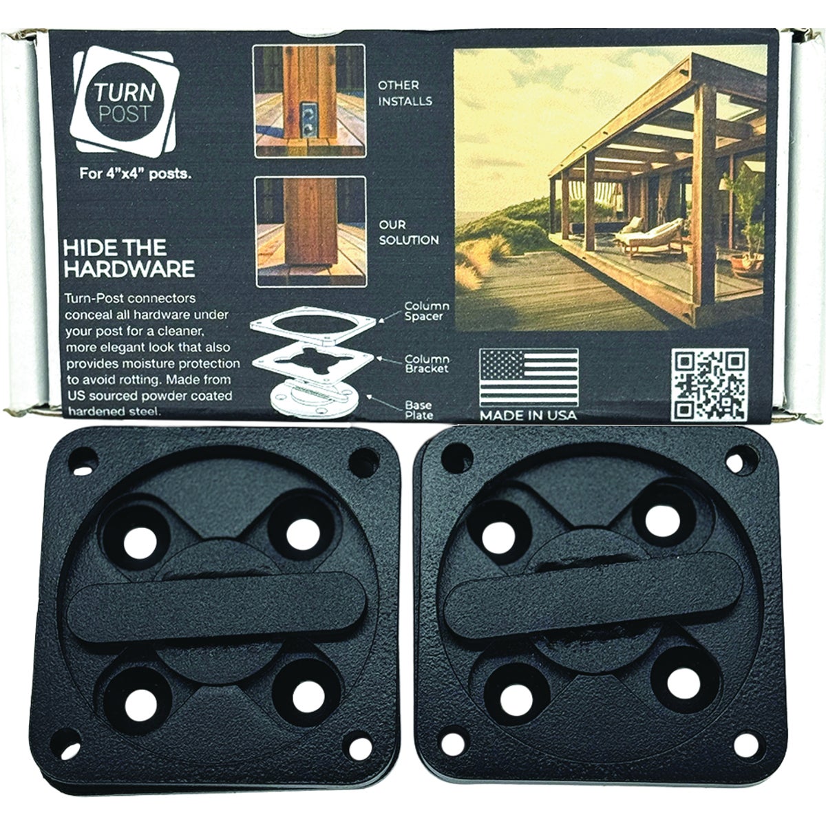Turn-Post 4 In. x 4 In. Steel Post Connector (2-Pack) Image 2