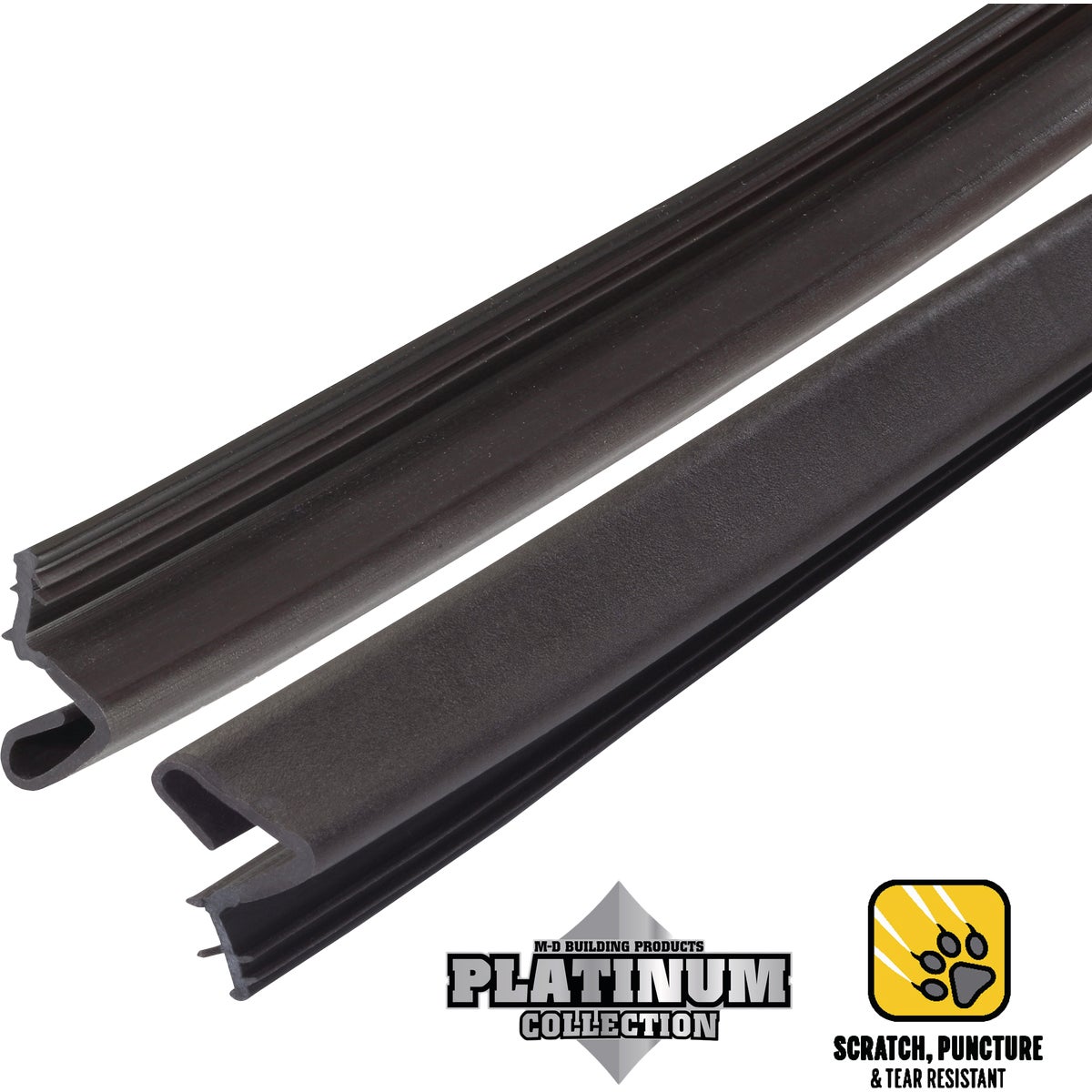 M-D Building Products 81 In. Premium Rubber PLATINUM Top and Sides Door Seal for Doors with Kerf/Channel, Brown