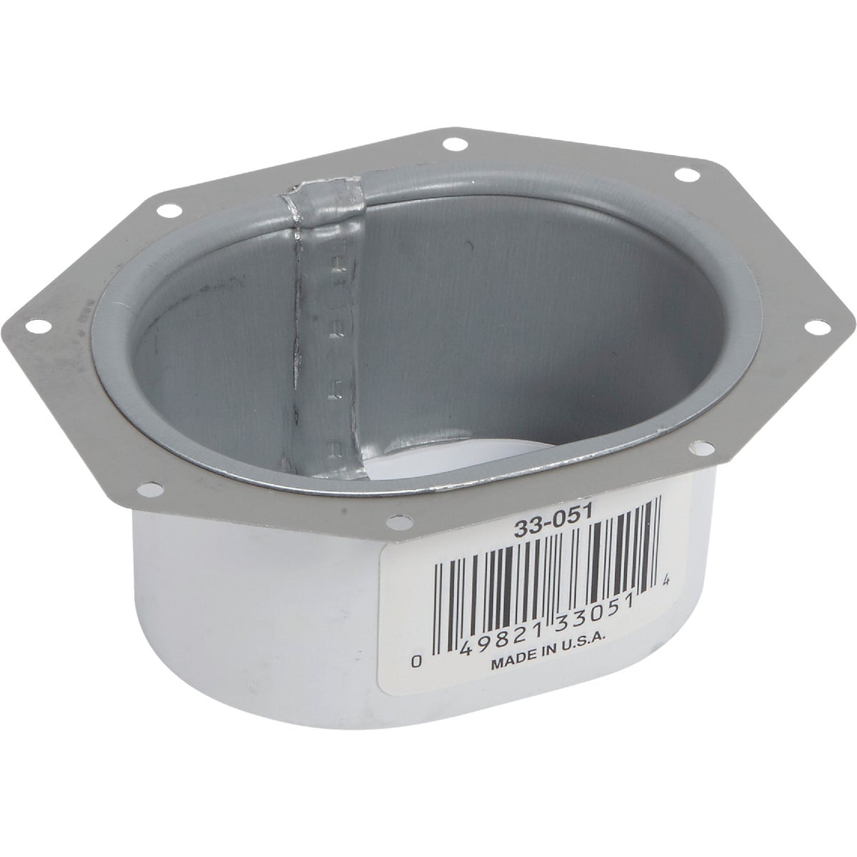 Amerimax 2 In. x 3 In. Galvanized White K Style Downspout C-Outlet Image 1