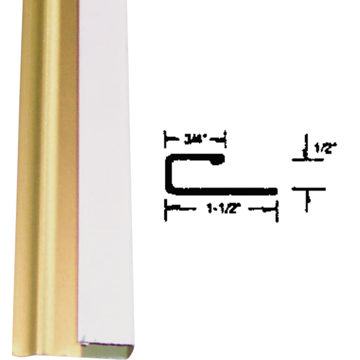 Klauer White Aluminum 1/2 In. J-Channel