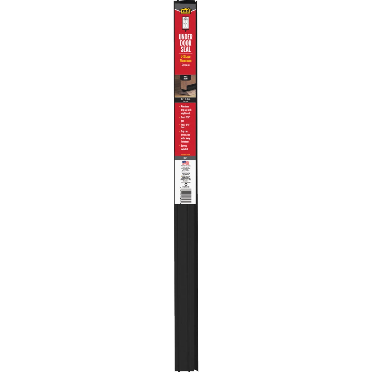 M-D Building Products 2.25 In. W. x 1.375 In. H. x 36 In. L. Aluminum Black Door Bottom Image 3