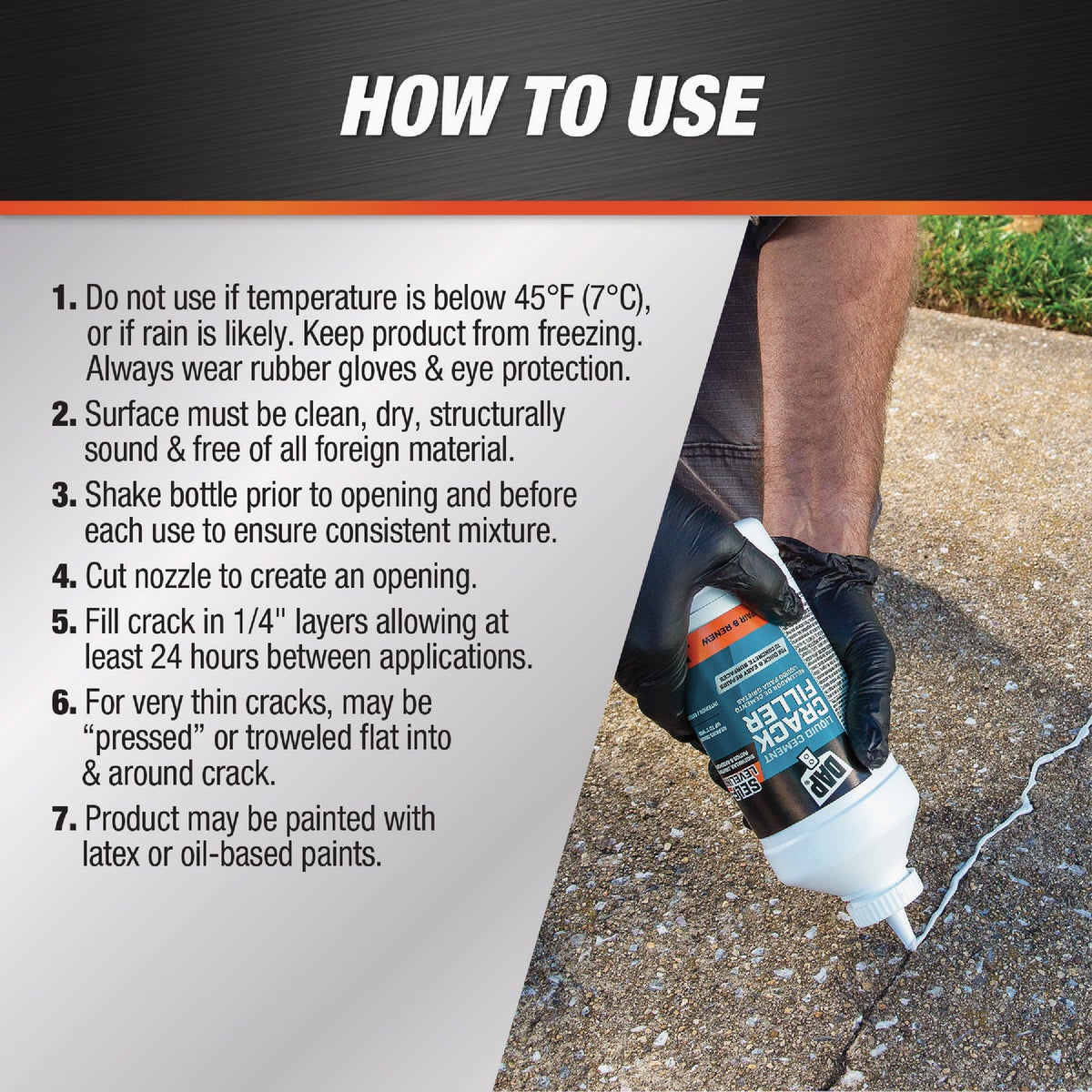 Dap Ready-to-Use 1 Qt. Gray Liquid Cement Crack Filler Image 3