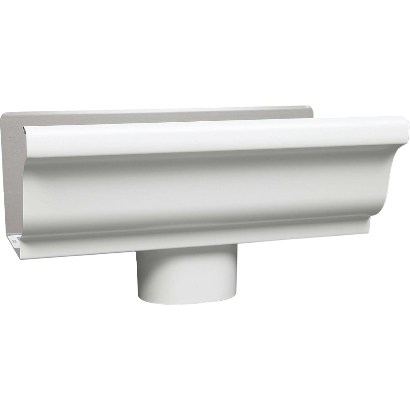 Amerimax 4 In. K Style Galvanized White Gutter Drop Outlet Image 1