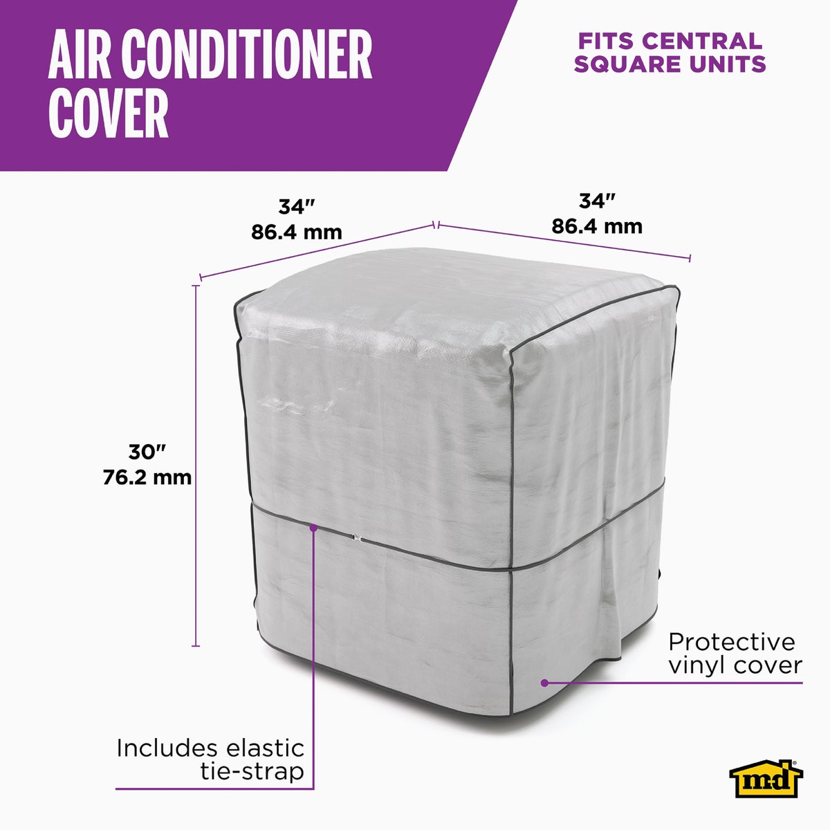 M-D Building Products Silver Air Conditioning Cover for Central Square Units Image 2