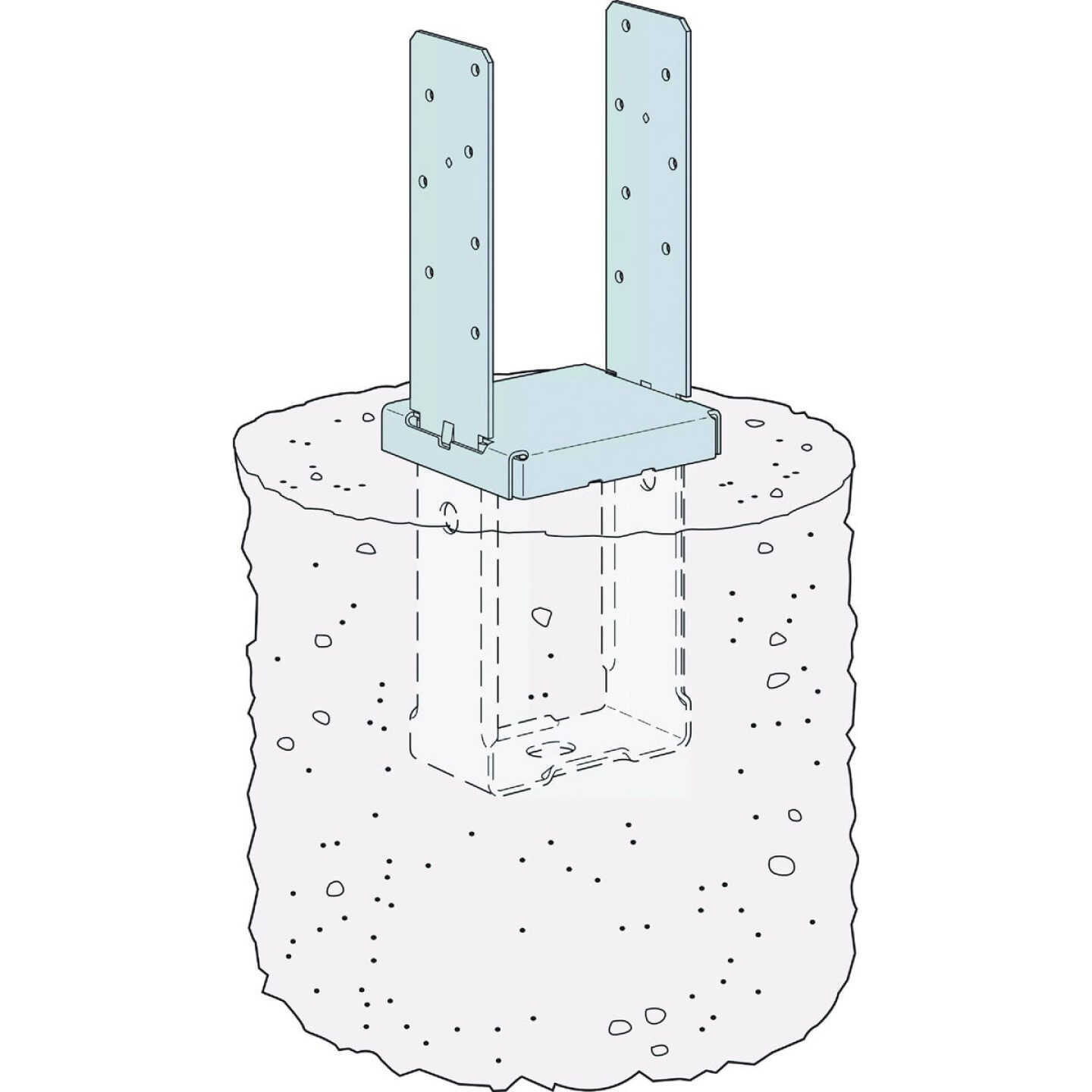 Simpson Strong-Tie ZMAX 4 In. x 4 In. 12 ga Standoff Column Base Image 3