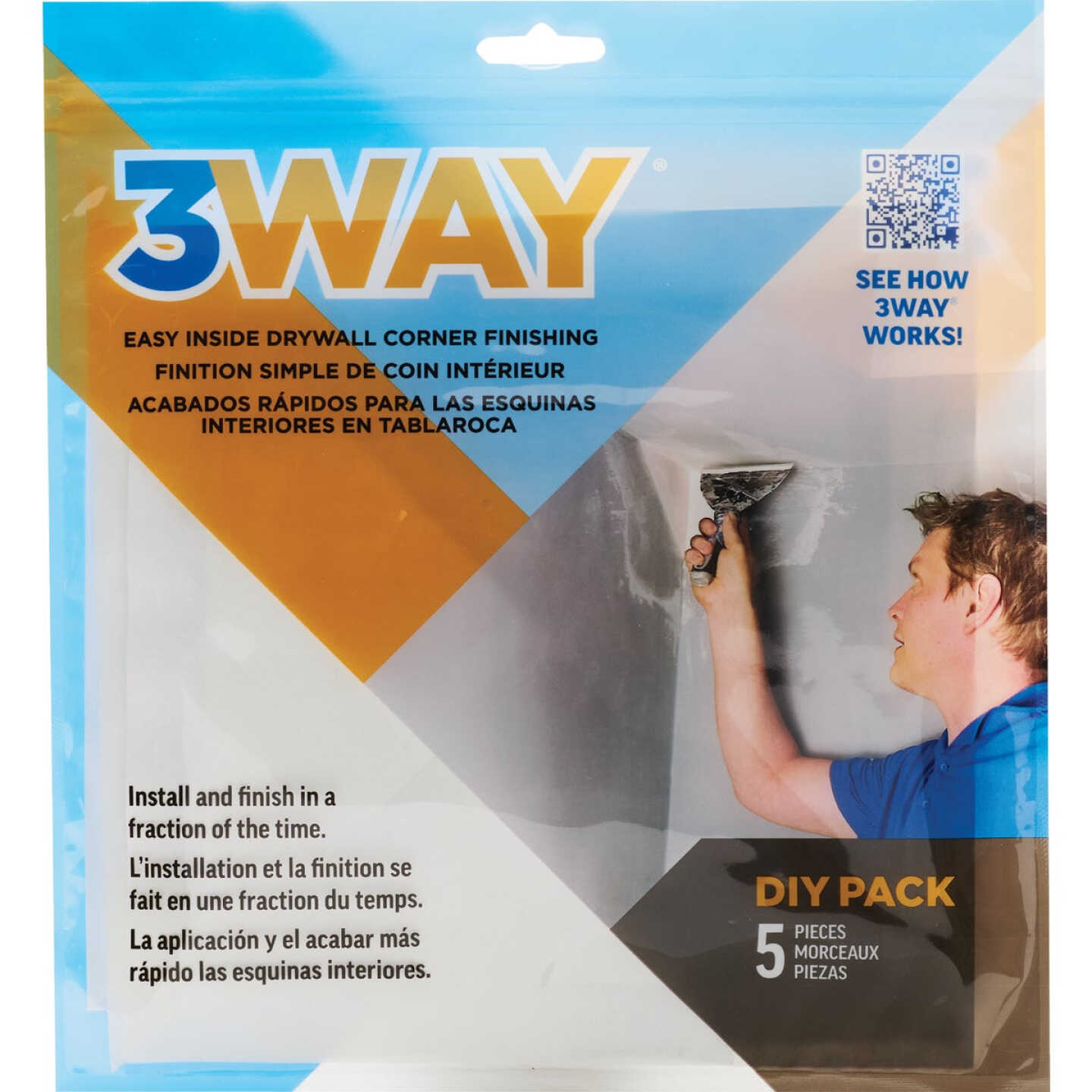 3Way Easy Prefabricated Inside Drywall Corner (5-Pack) Image 5