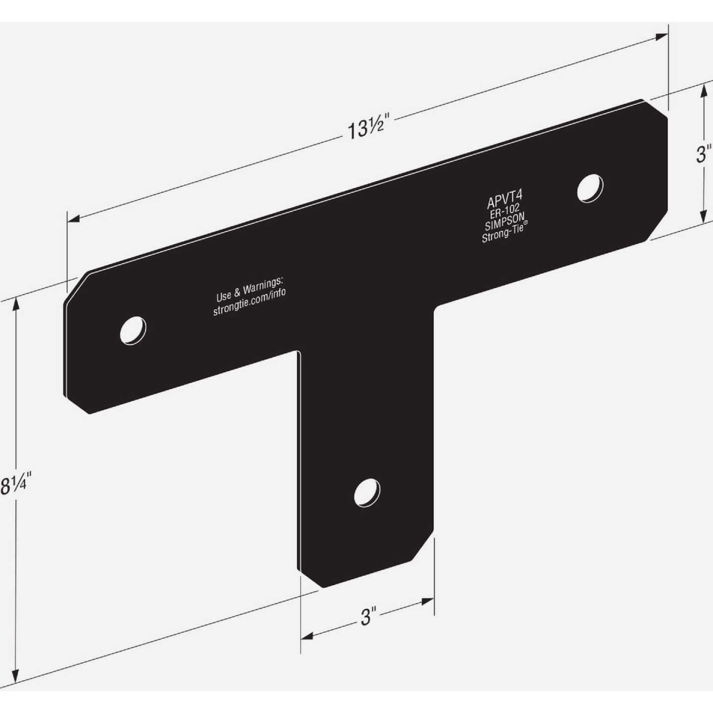 Simpson Strong-Tie Outdoor Accents Avant Collection ZMAX 4X4 Black T Strap Image 2
