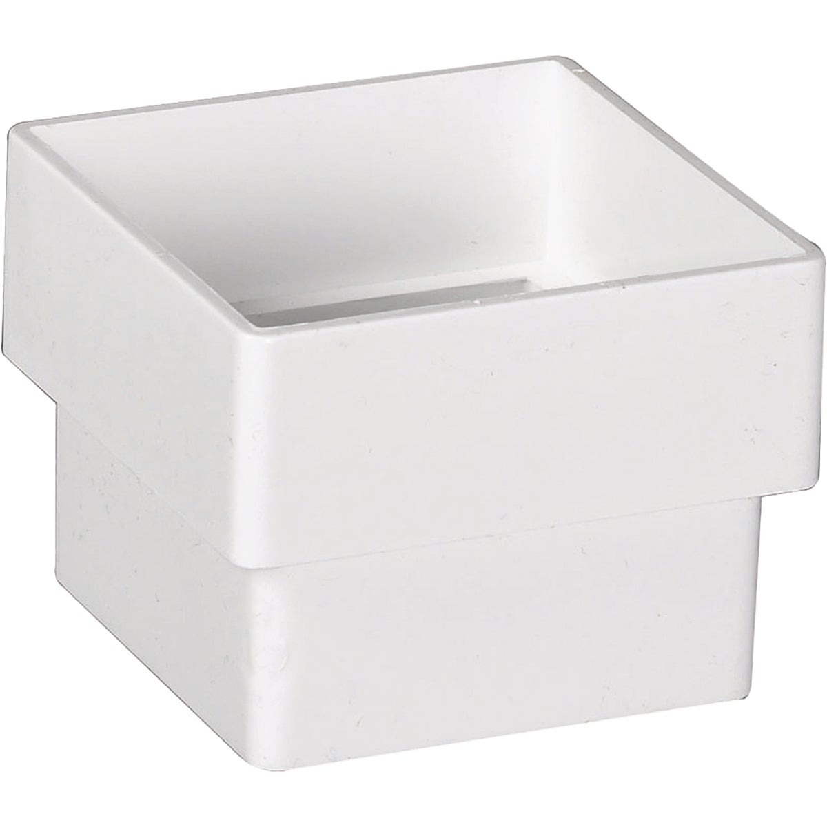 Amerimax 2 In. Contemporary Square White Vinyl Downspout Connector Image 1
