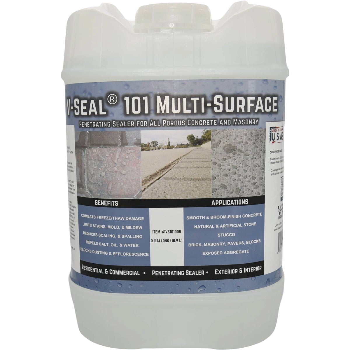 V-Seal 101 Concrete & Masonry Sealant, 5 Gal.