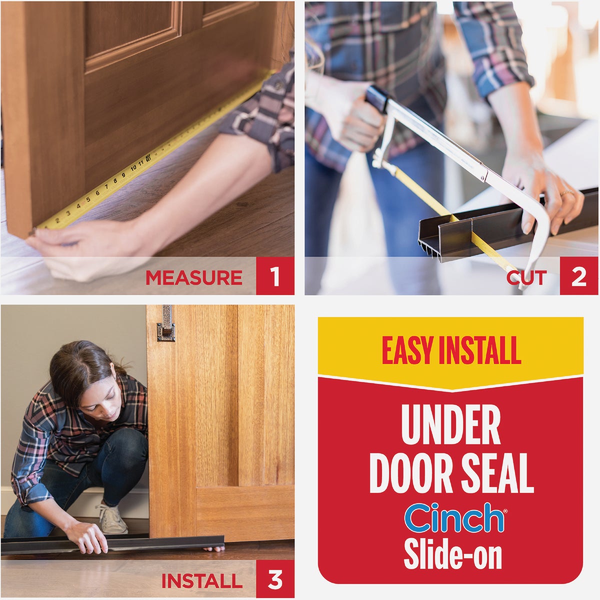M-D Building Products CINCH 1.375 In. W. x 2.125 In. H. x 32 In. L. Vinyl & Rubber White Door Bottom Image 5