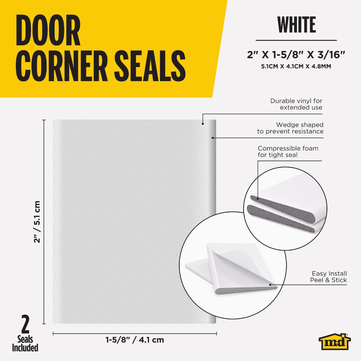 M-D Building Products White Door Corner Seal for Interior & Exterior Doors Image 2