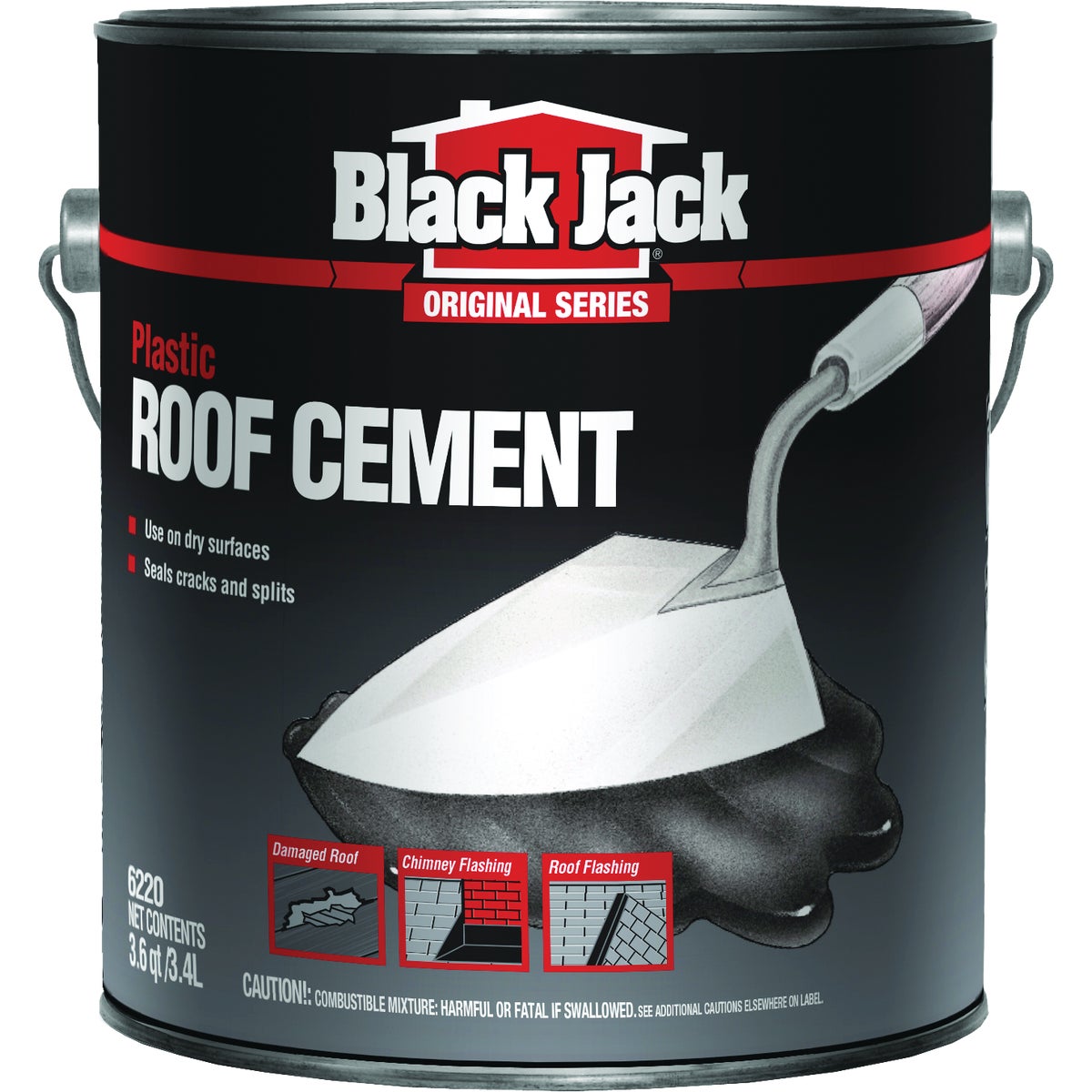 Black Jack 3.6 Qt. Fibered Plastic Roof Cement Image 1