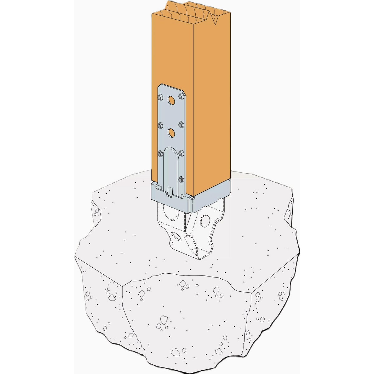 Simpson Strong-Tie ZMAX 4 In. x 6 In. 12 ga Galvanized Standoff Post Base Image 2