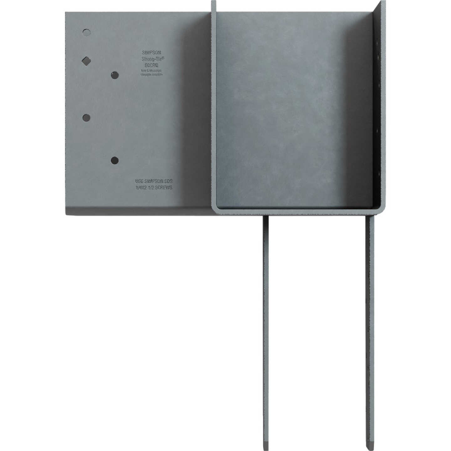 Simpson Strong-Tie ECCLRQ L-Shape End Column Cap for 6x Beam, 6x Post with Strong-Drive SDS Screws, Skewed Right Image 2