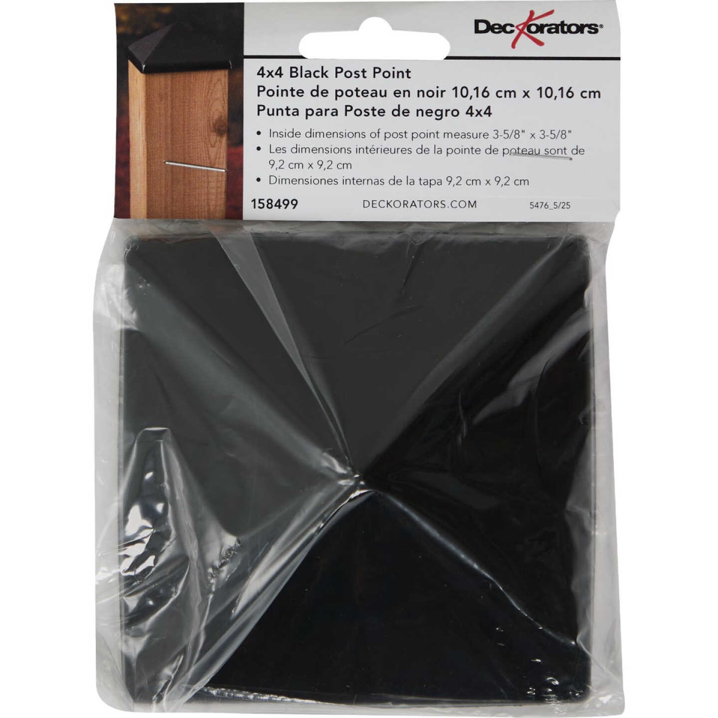 Deckorators 4 In. x 4 In. Metal Black Post Cap Image 3