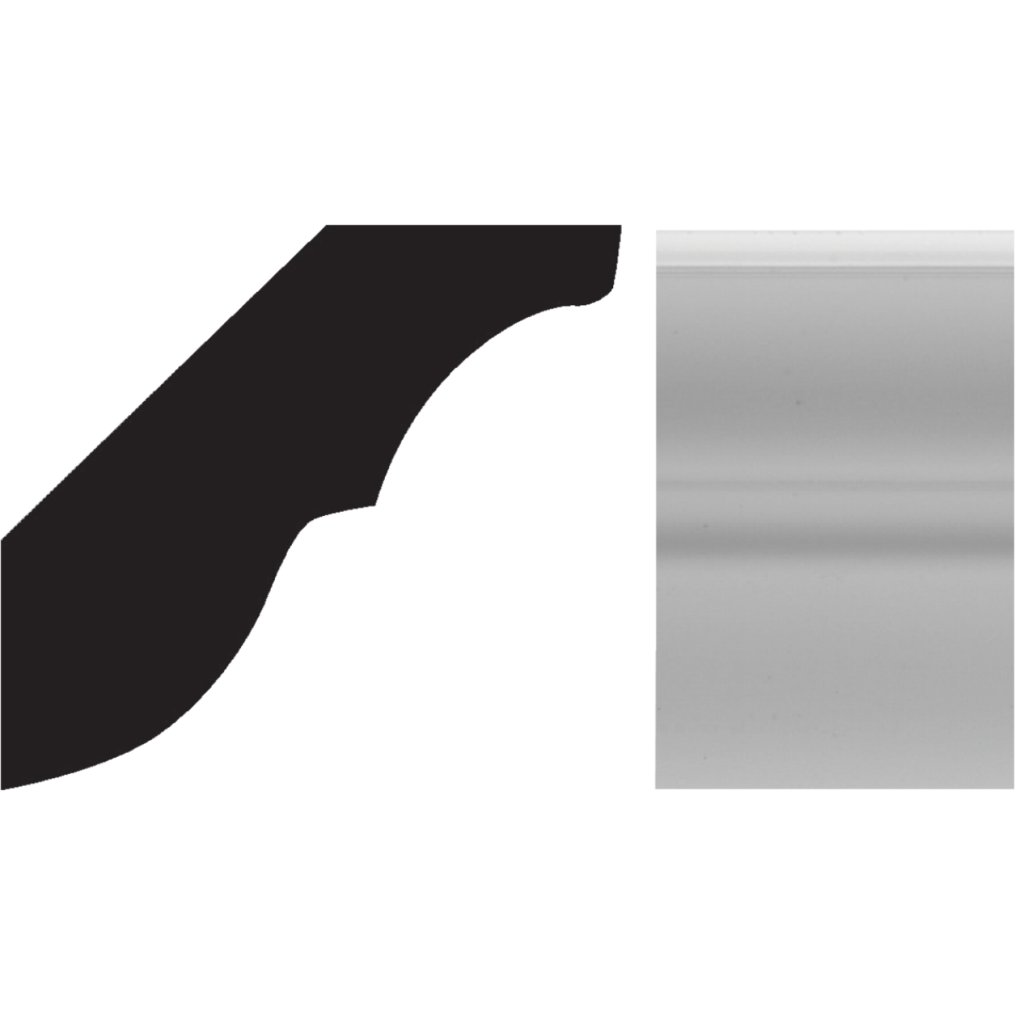 Royal 9/16 In. W. x 1-5/8 In. H. x 8 Ft. L. PVC Bed Molding Image 1