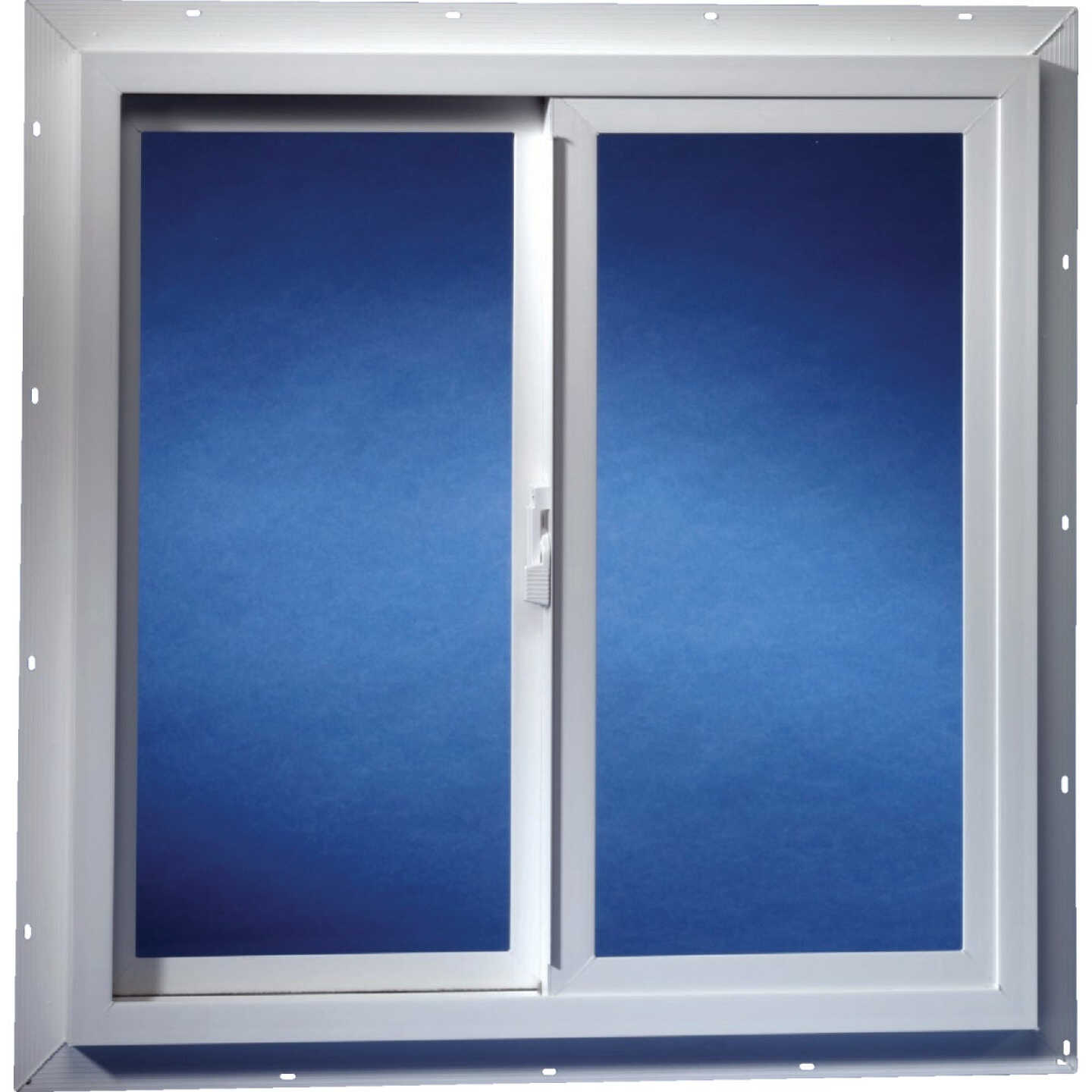 Duo-Corp. Agriclass 24 In. W x 24 In. H White Vinyl Tempered Glass Double Slide Utility Window Image 1